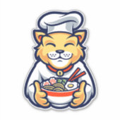 Cat Chef Ramen Sticker (Voorkant)