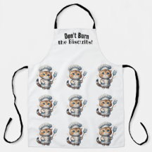 Cat Chef Whimsy All-Over Print Schort