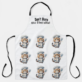 Cat Chef Whimsy All-Over Print Schort