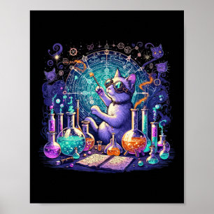 Cat Chemie Wetenschap Liefhebber Grappige Scheikun Poster