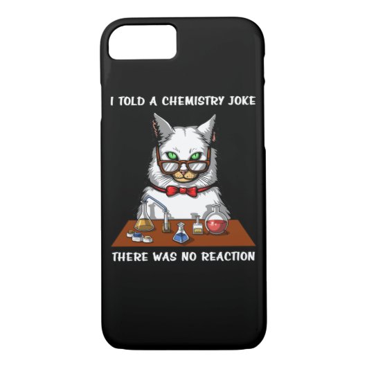 Cat Chemistry Teacher Funny No Reaction Joke Case-Mate iPhone Case (Achterkant)