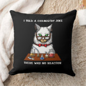 Cat Chemistry Teacher Funny No Reaction Joke Kussen (Deken)
