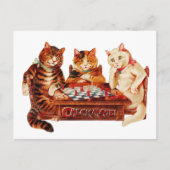 Cat Chess Checkmate Louis Wain Briefkaart (Voorkant)