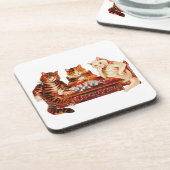 Cat Chess Checkmate Louis Wain Onderzetter (Linkerzijde)