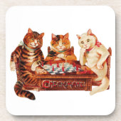 Cat Chess Checkmate Louis Wain Onderzetter (Voorkant)