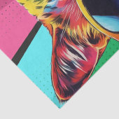 Cat Chic: Kleurrijke Pop Art Cat in zonnebril Deco Tissuepapier (Detail)