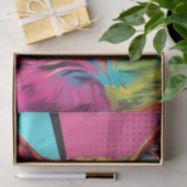 Cat Chic: Kleurrijke Pop Art Cat in zonnebril Deco Tissuepapier (Geschenk)