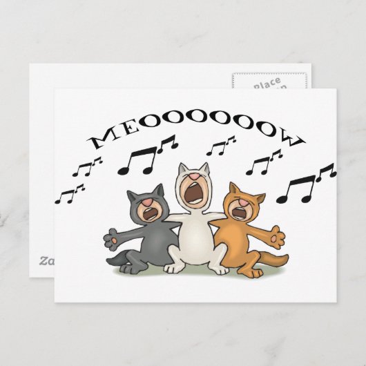 Cat Choir Briefkaart (Voorkant / Achterkant)