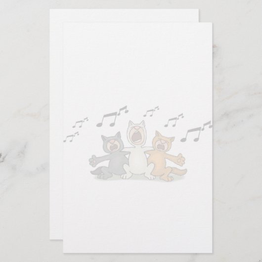 Cat Choir Briefpapier (Voorkant / Achterkant)