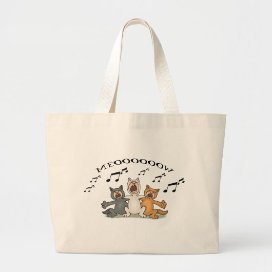 Cat Choir Grote Tote Bag (Voorkant)