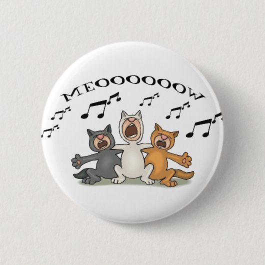 Cat Choir Ronde Button 5,7 Cm (Voorkant)