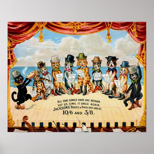 Cat Chorus, Louis Wain Poster (Voorkant)