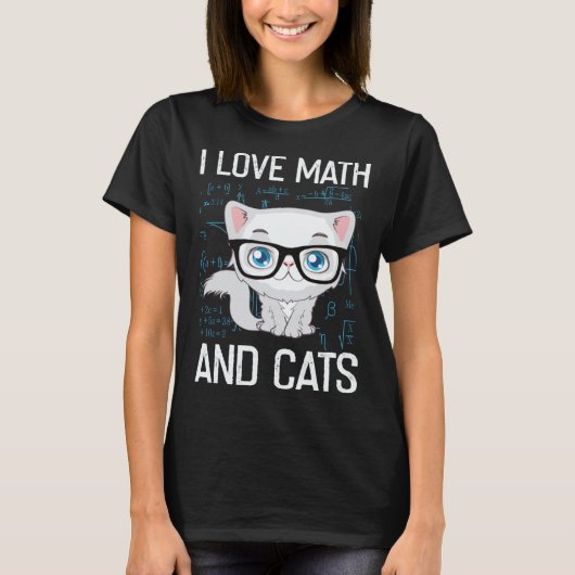 Cat Christian Gif I Love Math And Cats T-shirt (Voorkant)