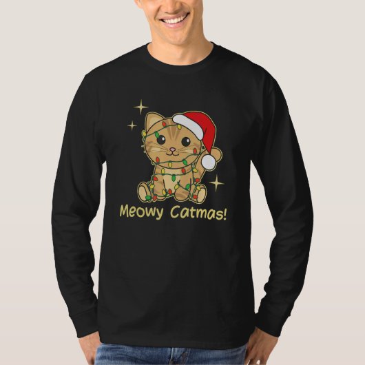 Cat Christmas Animals Cute Cats Meowy Catmas 2 T-shirt (Voorkant)