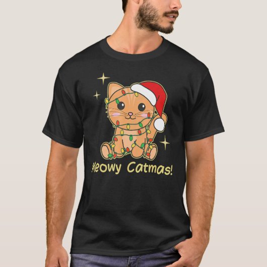 Cat Christmas Animals Cute Cats Meowy Catmas 4 T-shirt (Voorkant)