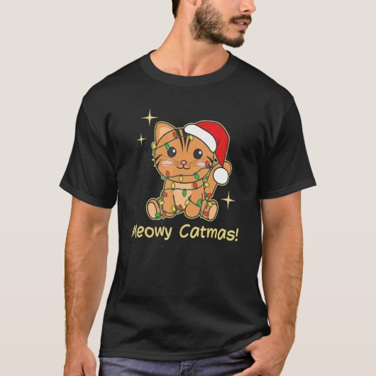 Cat Christmas Animals Cute Cats Meowy Catmas 6 T-shirt (Voorkant)