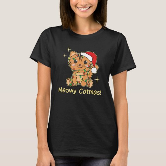 Cat Christmas Animals Cute Cats Meowy Catmas 6 T-shirt (Voorkant)
