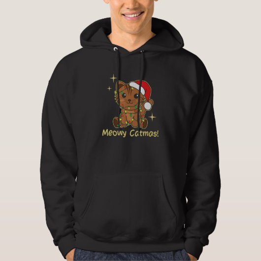 Cat Christmas Animals Cute Cats Meowy Catmas 7 Hoodie (Voorkant)
