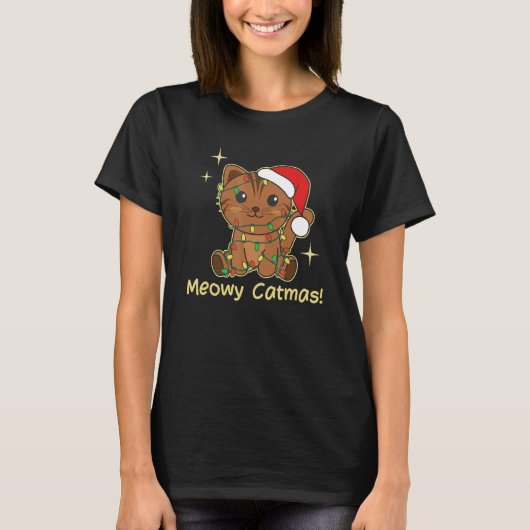 Cat Christmas Animals Cute Cats Meowy Catmas 7 T-shirt (Voorkant)
