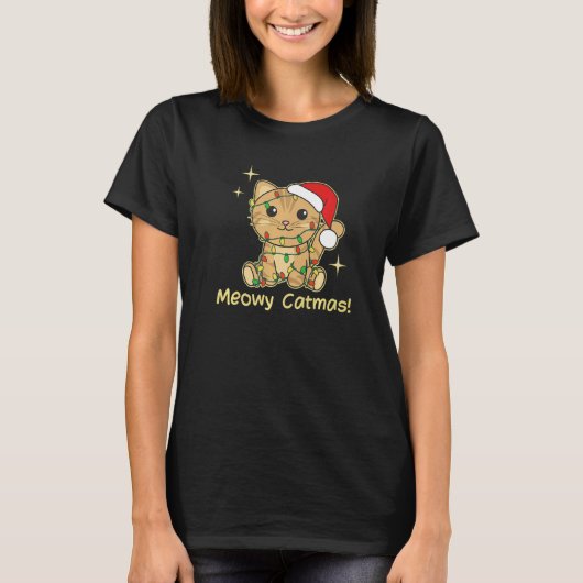 Cat Christmas Animals Cute Cats Meowy Catmas   T-shirt (Voorkant)