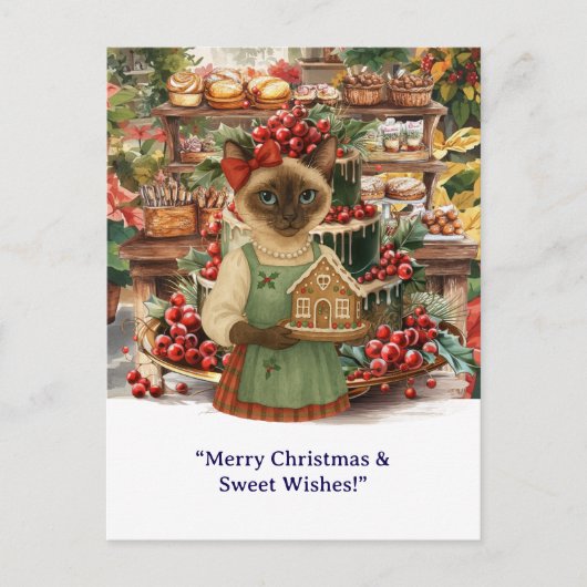 Cat Christmas Bakery thema voor kattenliefhebbers Briefkaart (Voorkant)