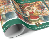 Cat Christmas Bakery voor Cat Lovers Holiday Cadeaupapier (Rol Hoek)