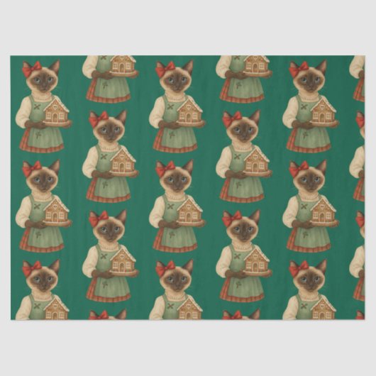 Cat Christmas Bakery voor Cat Lovers Holiday Tissuepapier (Voorkant)
