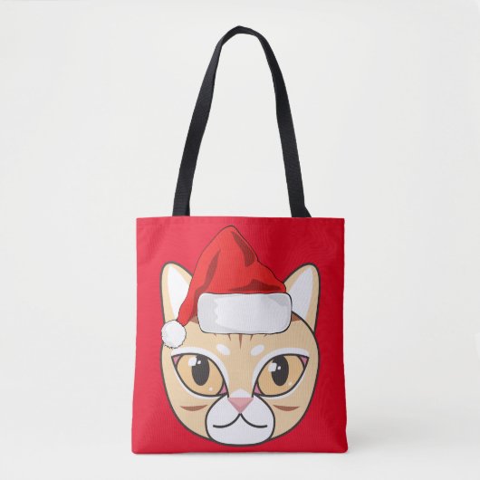 CAT CHRISTMAS-CANVAS TASSEN (Voorkant)