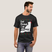 Cat  Christmas Eat Drink and Be Meowy Kitty Cats   T-shirt (Voorkant volledig)