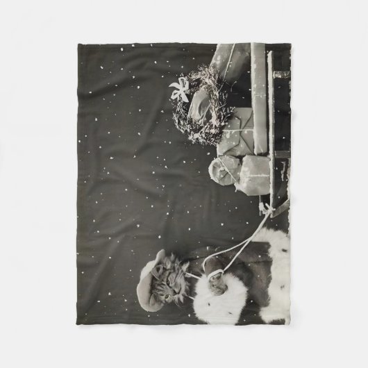  Cat Christmas Fleece Deken (Voorkant)
