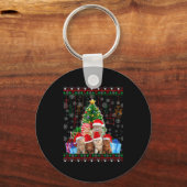 Cat Christmas Funny Ugly Women Men Merry Gift  Sleutelhanger (Voorkant)