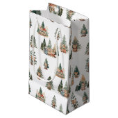 Cat Christmas Gift Bag Klein Cadeauzakje (Voorkant Gekanteld)