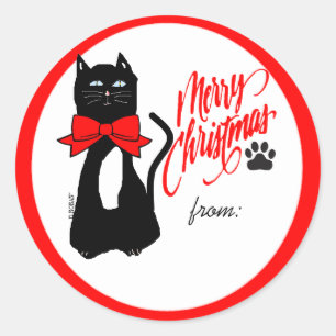 Cat-Christmas Gift Label