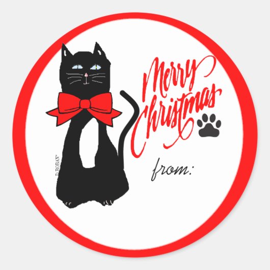 Cat-Christmas Gift Label (Voorkant)