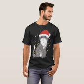 Cat Christmas Hat Christmas Lights Cat Christmas v T-shirt (Voorkant volledig)