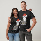 Cat Christmas Hat Christmas Lights Cat Christmas v T-shirt (Unisex)