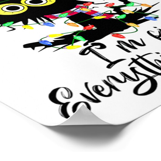 Cat Christmas It's Fine I'm Fine Everything Is Fin Poster (Hoek)