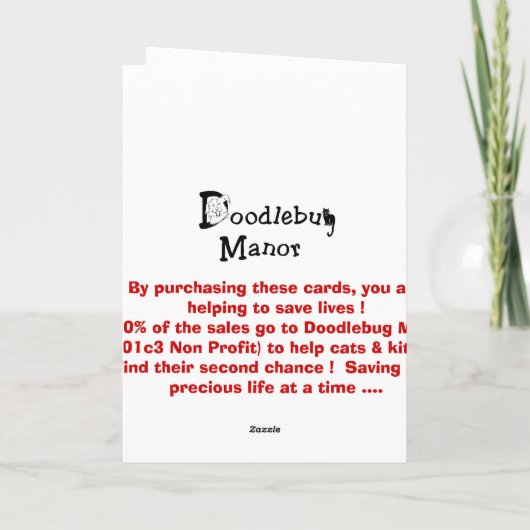 Cat Christmas Kaart 2 (Achterkant)