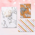 Cat Christmas Light Pink Inpakpapier Vel<br><div class="desc">Schattige met de hand geïllustreerde katten die met kerstverlichting spelen,  maken deze inpakpapieren feestelijk en leuk!</div>