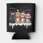 Cat Christmas Light Reindeer Santa Cat Lover Blikjeskoeler (Voorkant)