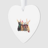 Cat Christmas Light Reindeer Santa Christmas Cat L Ornament (voorkant)