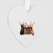 Cat Christmas Light Reindeer Santa Christmas Cat L Ornament (voorkant)