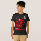 Cat Christmas Light Reindeer Santa Christmas Cat L T-shirt (Voorkant volledig)