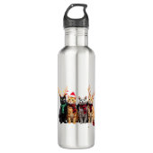 Cat Christmas Light Reindeer Santa Christmas Cat L Waterfles (Voorkant)