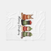 Cat Christmas Light Reindeer Santa Meowy Christmas Fleece Deken (Voorkant (Horizontaal))