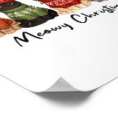 Cat Christmas Light Reindeer Santa Meowy Christmas Poster (Hoek)