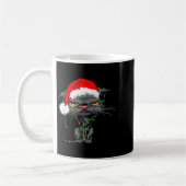 Cat Christmas Lights Bored Cat Santa Hat Funny Cat Koffiemok (Links)