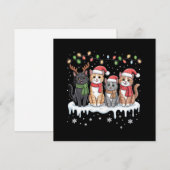 Cat Christmas LightS Kerstman Kattenliefhebber Feestdagenkaart (Voorkant / Achterkant)