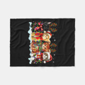 Cat Christmas Lights Reindeer Santa Cat Lover Xmas Fleece Deken (Voorkant (Horizontaal))