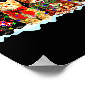 Cat Christmas Lights Reindeer Santa Cat Lover Xmas Poster (Hoek)